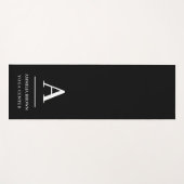 Minimalist Modern Black White Monogram Style Yogamat (Voorkant (horizontaal))