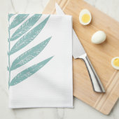 MInimalist Modern Blauwgroen blauw palmrond Theedoek (Quarter Fold)