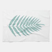 MInimalist Modern Blauwgroen blauw palmrond Theedoek (Horizontaal)