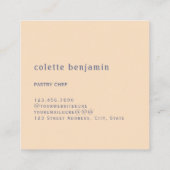 Minimalist Modern Blue-Grey & Pale Peach Vierkante Visitekaartje (Achterkant)