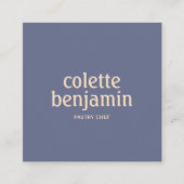 Minimalist Modern Blue-Grey & Pale Peach Vierkante Visitekaartje (Voorkant)