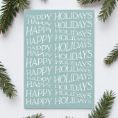 Minimalist Modern Blue Typography Happy Holidays Feestdagenkaart