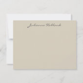 Minimalist Modern Calligraphy Neutral Beige Name Notitiekaartje (Voorkant)