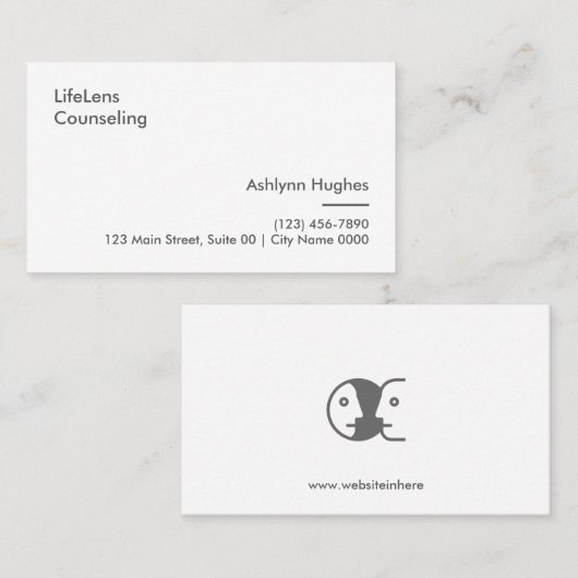 Minimalist Modern Calm Counseling Therapy Clean Visitekaartje (Voorkant / Achterkant)