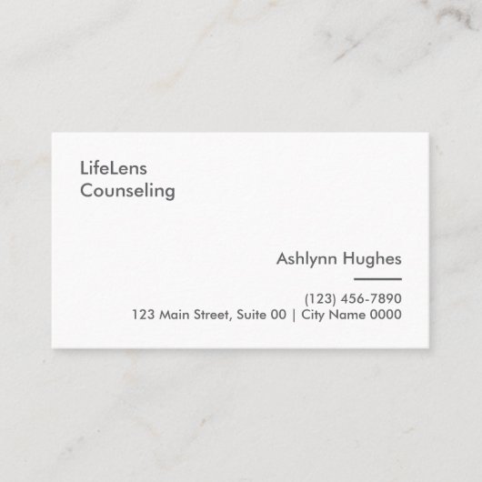 Minimalist Modern Calm Counseling Therapy Clean Visitekaartje (Voorkant)