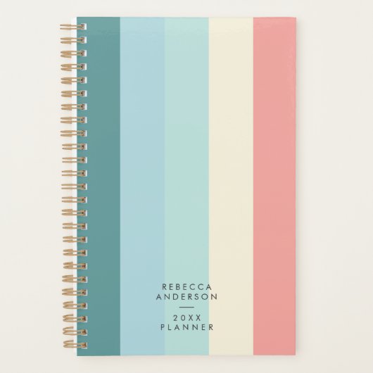 Minimalist Modern Chic Pastel Rainbow Cute Planner (Voorkant)
