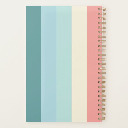Minimalist Modern Chic Pastel Rainbow Cute Planner (Achterkant)