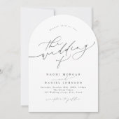 Minimalist Modern Chic Script Elegant Arch Wedding Kaart (Voorkant)