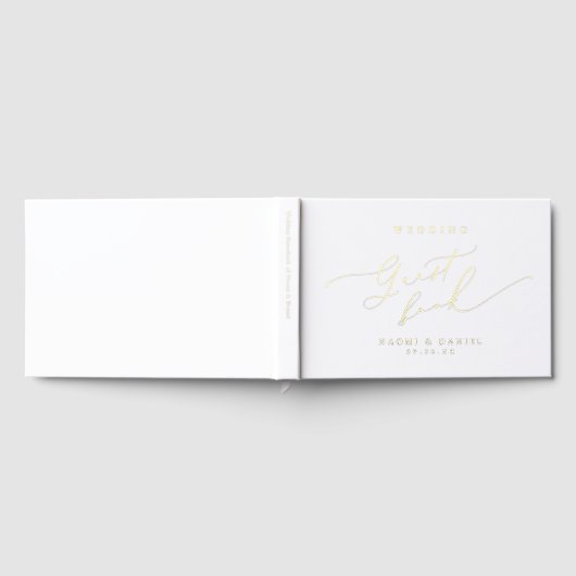 Minimalist Modern Chic Script Elegant Wedding Gastenboek (Volledig)