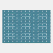 Minimalist Modern Christmas Trees Stars Snow Inpakpapier Vel (Voorkant 2)