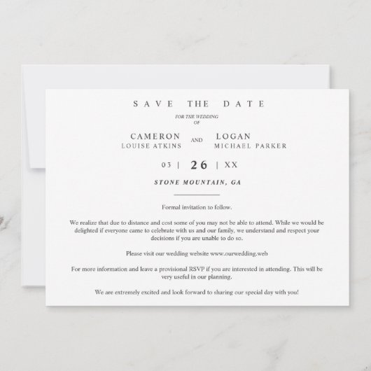 Minimalist Modern Collage 4 Custom Photos Wedding (Achterkant)