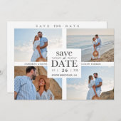 Minimalist Modern Collage 4 Custom Photos Wedding (Voorkant / Achterkant)