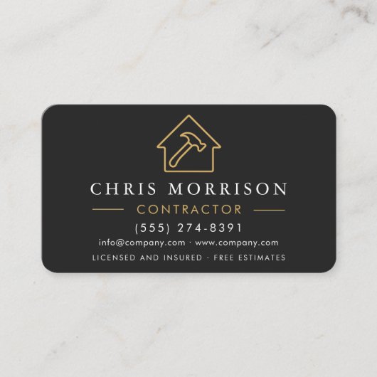 Minimalist Modern Construction Company Branding Visitekaartje (Voorkant)