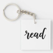 Minimalist Modern Cursive "read" Calligraphy Sleutelhanger (voorkant)