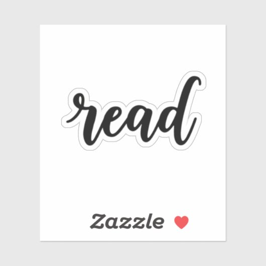 Minimalist Modern Cursive "read" Calligraphy Sticker (Vel)