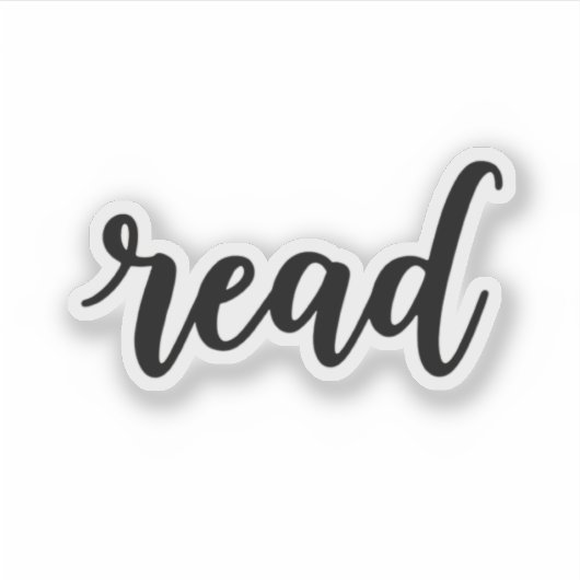 Minimalist Modern Cursive "read" Calligraphy Sticker (Voorkant)