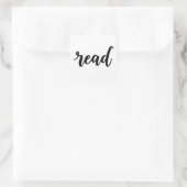 Minimalist Modern Cursive "read" Calligraphy Vierkante Sticker (Tas)