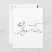 Minimalist Modern Dog Line Art Drawing Briefkaart (Voorkant / Achterkant)