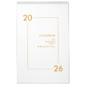 Minimalist Modern Elegant 2026 Calendar Kalender (Hoes)