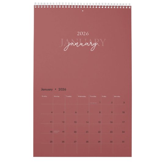 Minimalist Modern Elegant 2026 Calendar Kalender (Jan 2026)