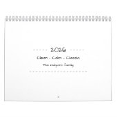 Minimalist Modern Elegant 2026 Calendar Kalender (Hoes)