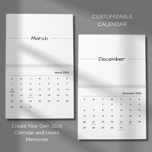 Minimalist Modern Elegant 2026 Calendar Kalender