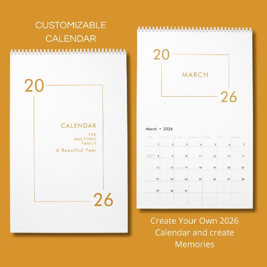 Minimalist Modern Elegant 2026 Calendar Kalender
