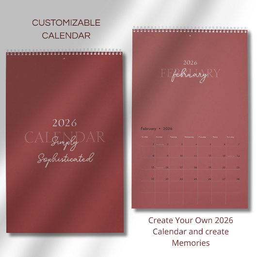 Minimalist Modern Elegant 2026 Calendar Kalender