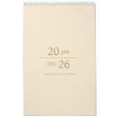 Minimalist Modern Elegant 2026 Calendar Kalender (Hoes)