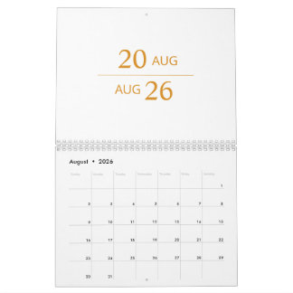 Minimalist Modern Elegant 2026 Calendar Kalender