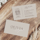 Minimalist Modern Elegant Beige Neutral Visitekaartje