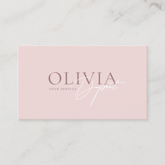 Minimalist Modern Elegant Blush Pink Neutral Visitekaartje (Voorkant)
