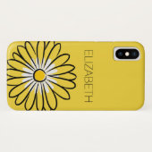 Minimalist Modern Elegant Daisy flower and text Case-Mate iPhone Case (Achterkant (horizontaal))