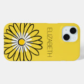 Minimalist Modern Elegant Daisy flower and text Case-Mate iPhone Case (Achterkant (horizontaal))