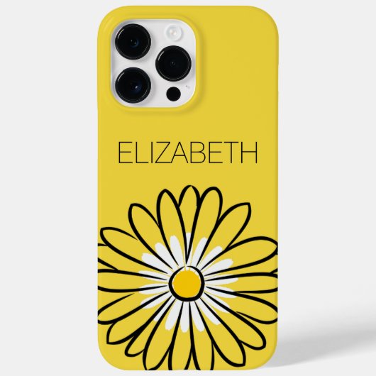 Minimalist Modern Elegant Daisy flower and text Case-Mate iPhone Case (Achterkant)