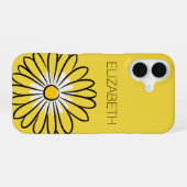 Minimalist Modern Elegant Daisy flower and text iPhone 16 Hoesje (Achterkant horizontaal)
