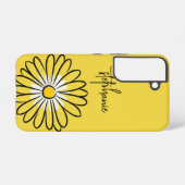 Minimalist Modern Elegant Daisy flower and text Samsung Galaxy Hoesje (Achterkant horizontaal)
