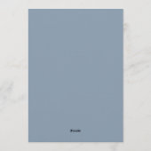 Minimalist Modern Elegant Dusty Blue Wedding Kaart (Achterkant)