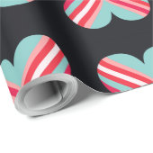 Minimalist Modern Elegant Hearts Romantic Stripes  Cadeaupapier (Rol Hoek)