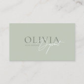 Minimalist Modern Elegant Pastel Green Visitekaartje (Voorkant)