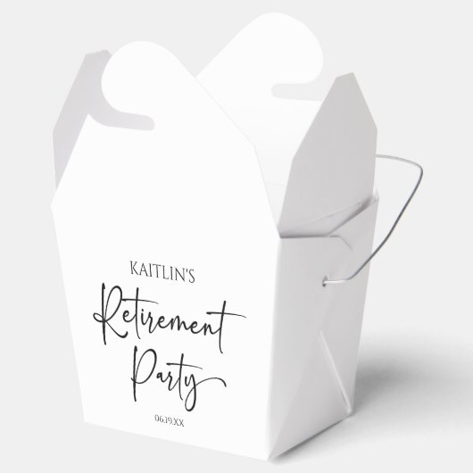 Minimalist Modern Elegant Retirement Party Bedankdoosjes (Geopend)