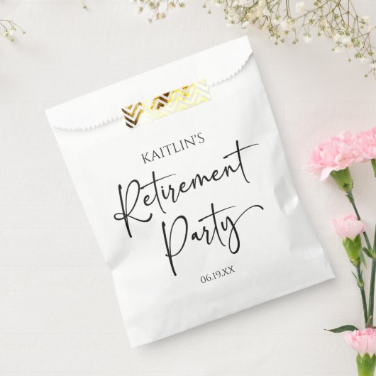 Minimalist Modern Elegant Retirement Party Bedankzakje (Gezegeld)