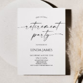 Minimalist Modern Elegant Retirement Party Kaart