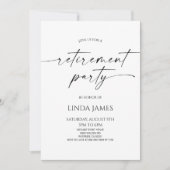 Minimalist Modern Elegant Retirement Party Kaart (Voorkant)