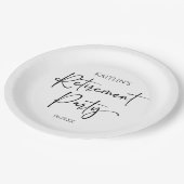 Minimalist Modern Elegant Retirement Party Papieren Bordje (Gekanteld)