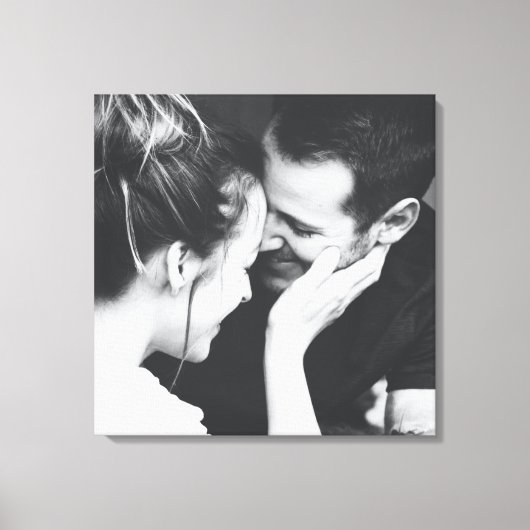 Minimalist Modern Elegant Square Photo Wedding Canvas Afdruk (Voorkant)