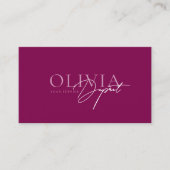 Minimalist Modern Elegant Vibrant Berry Red Visitekaartje (Voorkant)