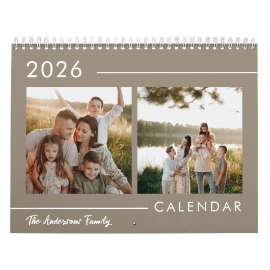 Minimalist Modern Family Photo 2026  Kalender (Hoes)