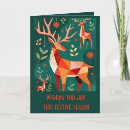 Minimalist Modern Geometric Kitschy Woodland Deer  Kaart