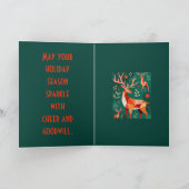 Minimalist Modern Geometric Kitschy Woodland Deer  Kaart (Binnen)